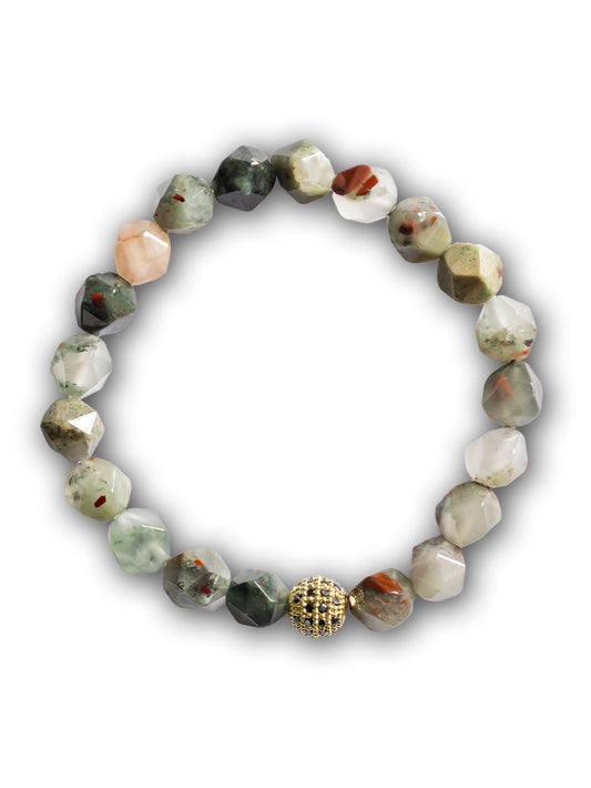 Brazalete Jasper Dragón Facetado 8mm