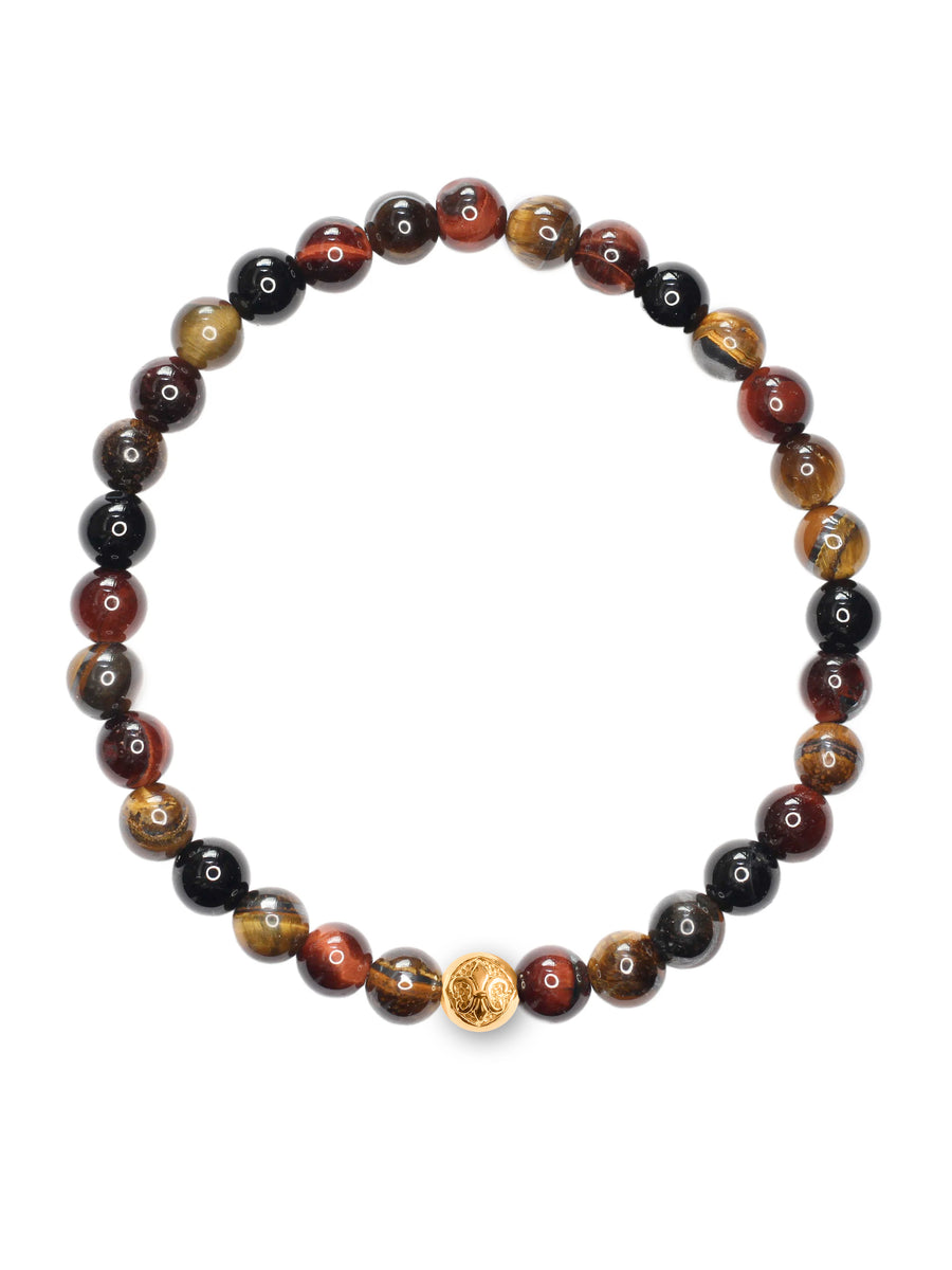 Brazalete Ojo de Tigre & Onyx 6mm