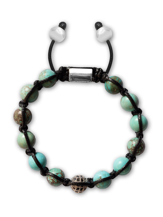 Brazalete Turquesa Macramé 8mm