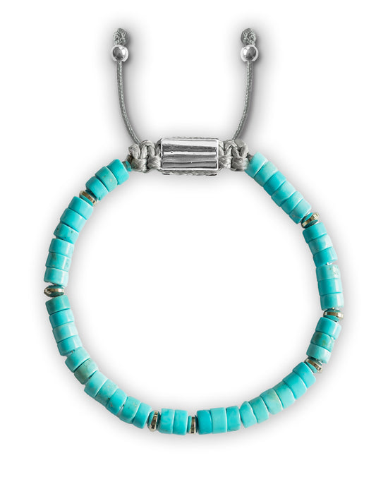 Brazalete Turquesa 4mm Heishi