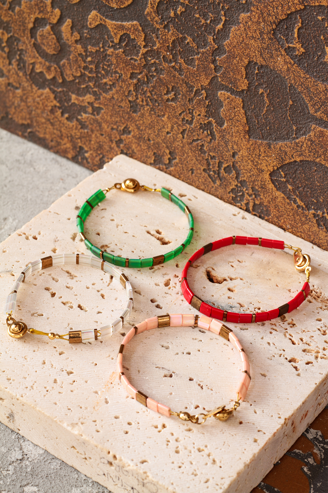 Brazalete Miyuki Tila Coral 5mm - Tayrona Accesorios