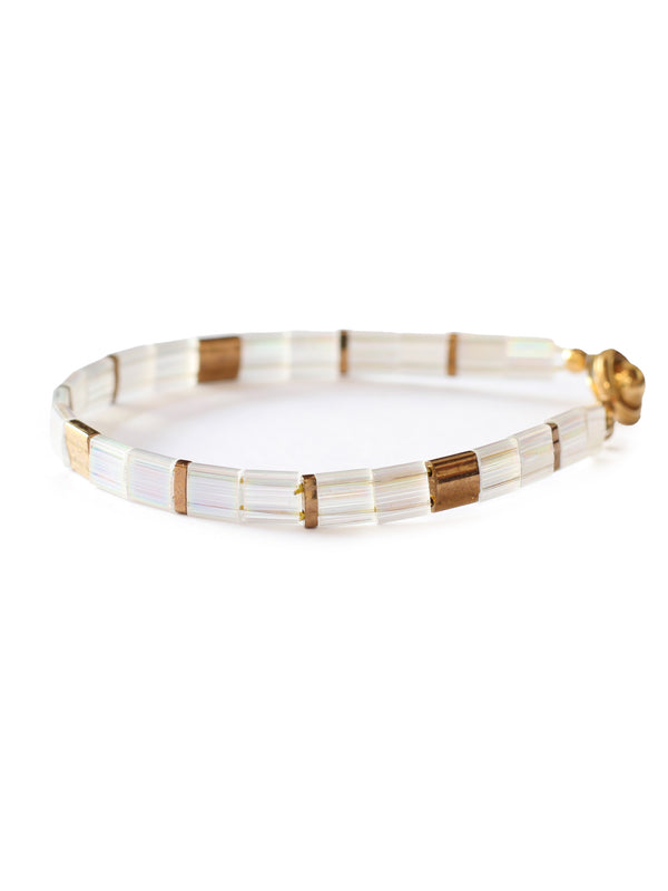 Brazalete Miyuki Tila Nevado 5mm - Tayrona Accesorios