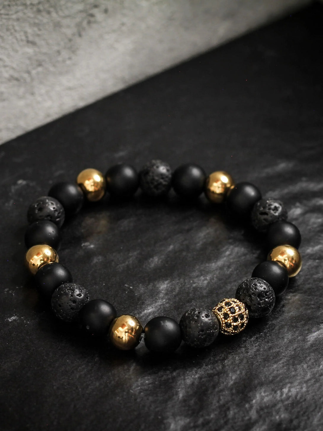 Brazalete Onyx Dorado 8mm - Tayrona Accesorios