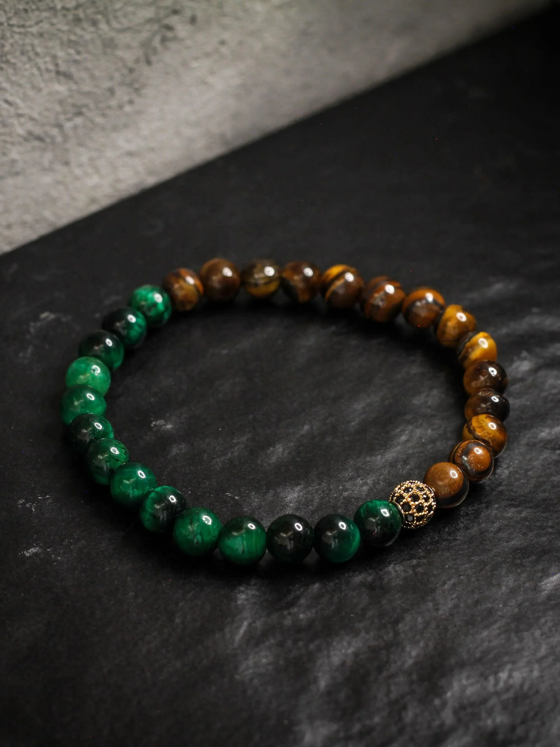 Brazalete Ojo de Tigre Mixto 6mm - Tayrona Accesorios