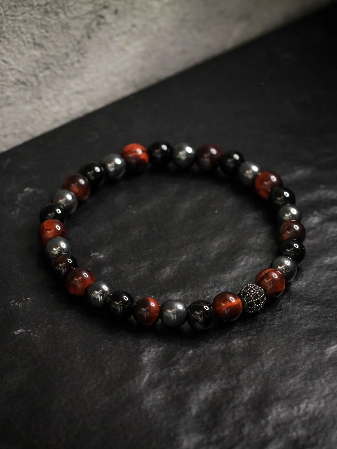 Brazalete Tayrona Tigre Rojo 6mm - Tayrona Accesorios