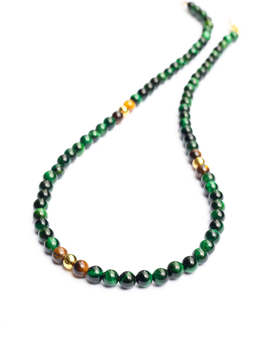 Collar Ojo de Tigre Verde 6mm