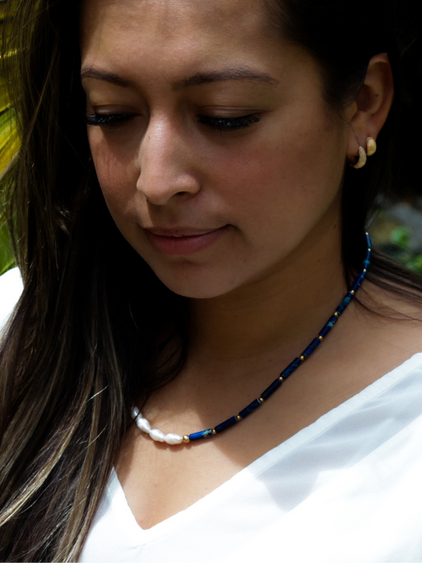 Collar Perla de Rio y Jasper Océano