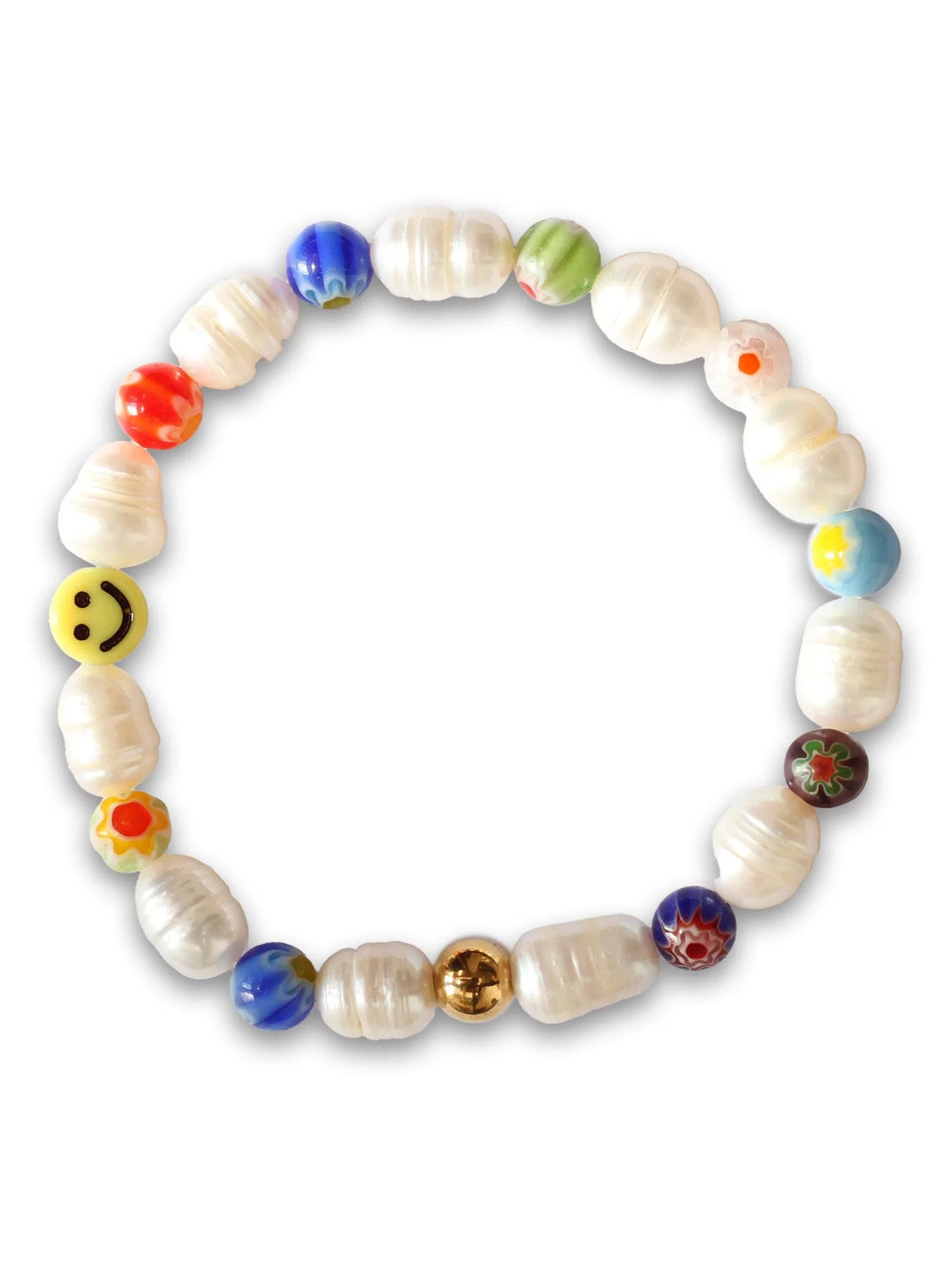 Brazalete Perla de Rio Millefiori 6mm - Tayrona Accesorios