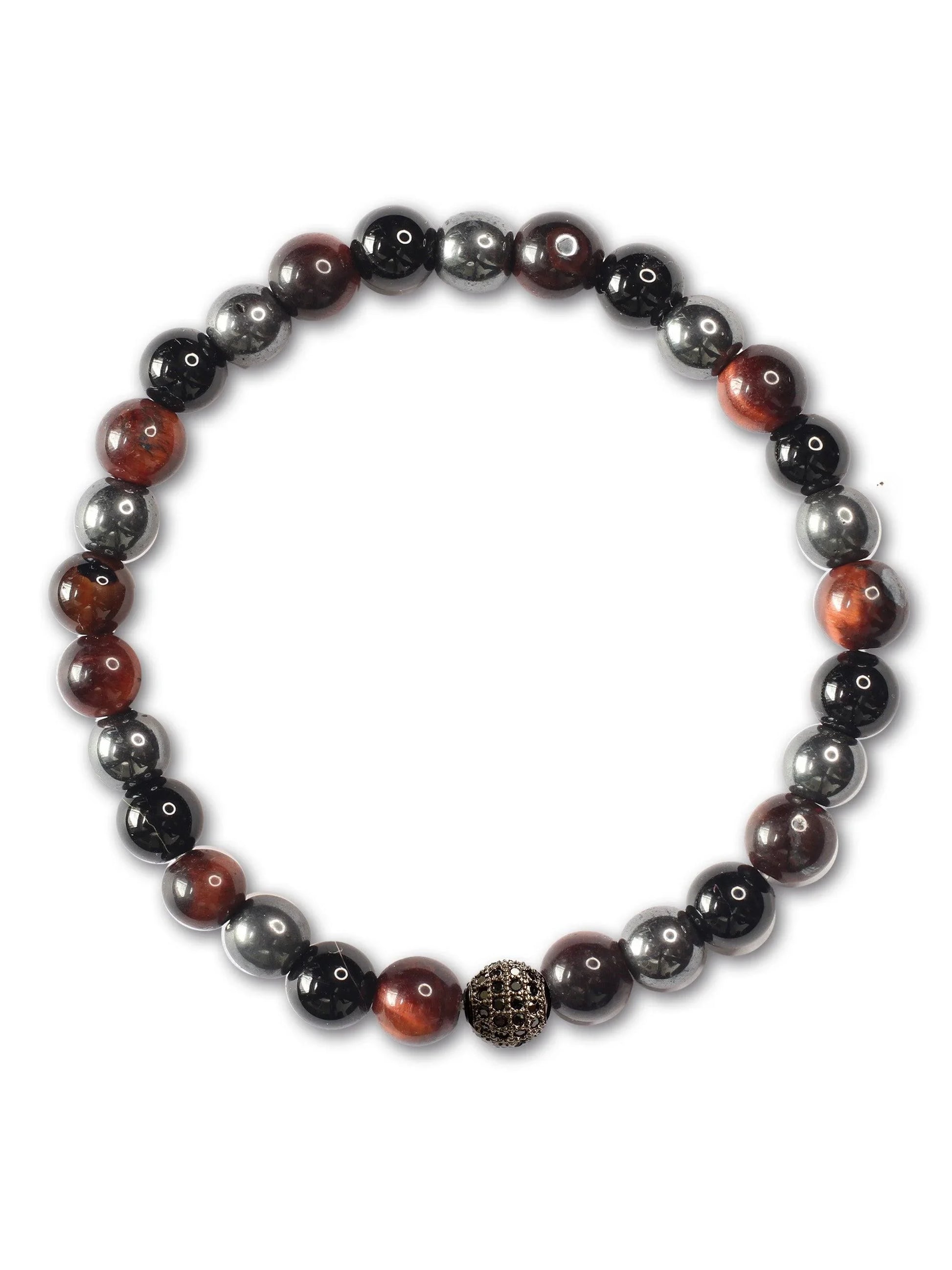 Brazalete Tayrona Tigre Rojo 6mm - Tayrona Accesorios