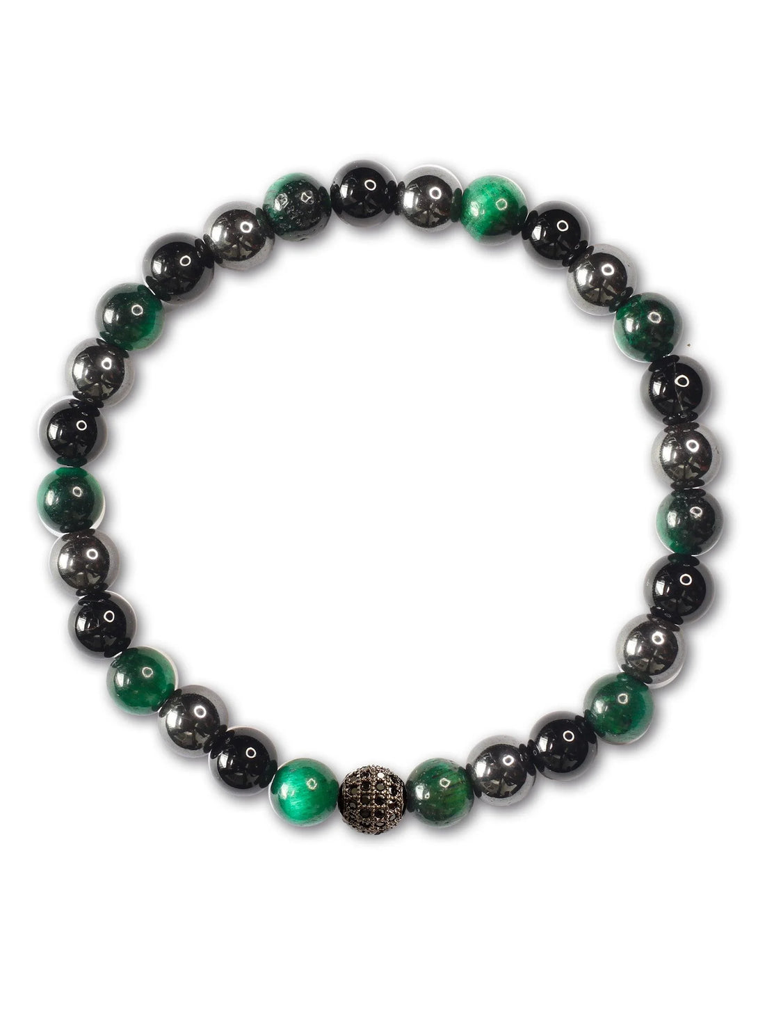 Brazalete Tayrona Tigre Verde 6mm - Tayrona Accesorios