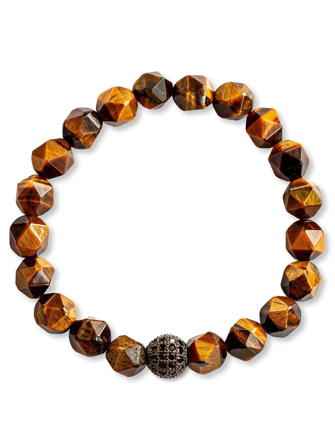 Brazalete Ojo de Tigre Facetado 8mm - Tayrona Accesorios