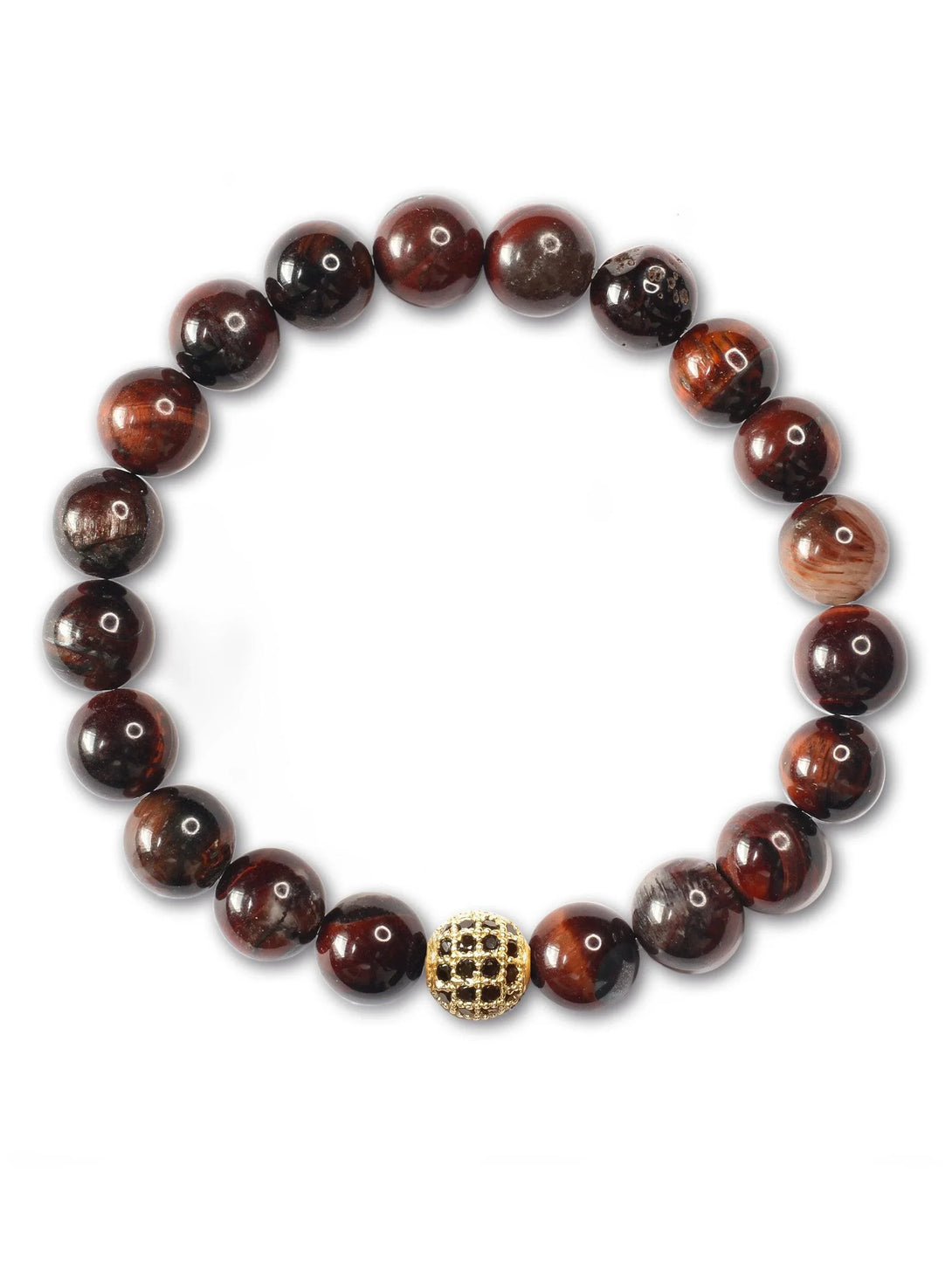 Brazalete Ojo de Tigre Rojo 8mm - Tayrona Accesorios