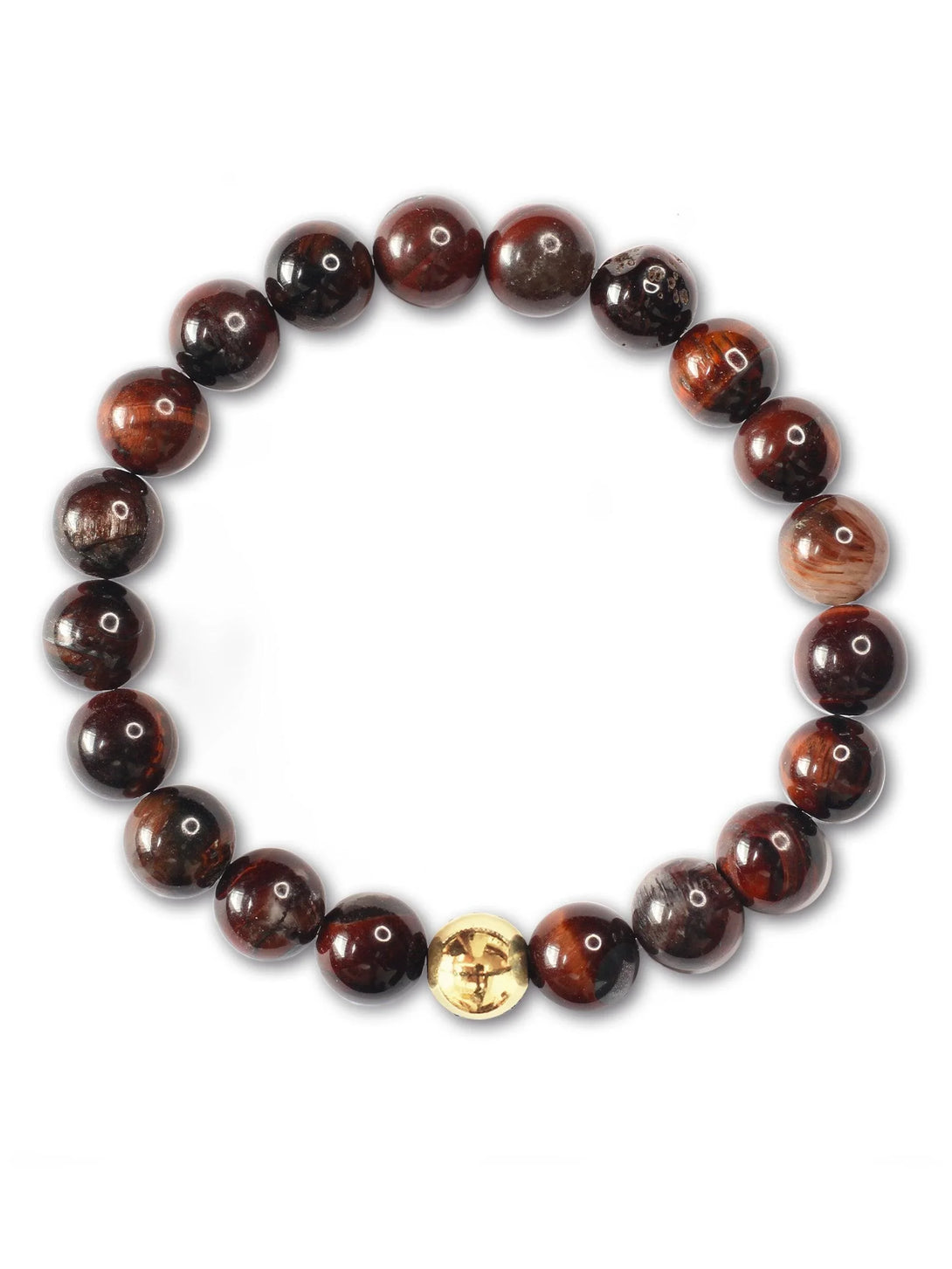 Brazalete Ojo de Tigre Rojo 8mm - Tayrona Accesorios