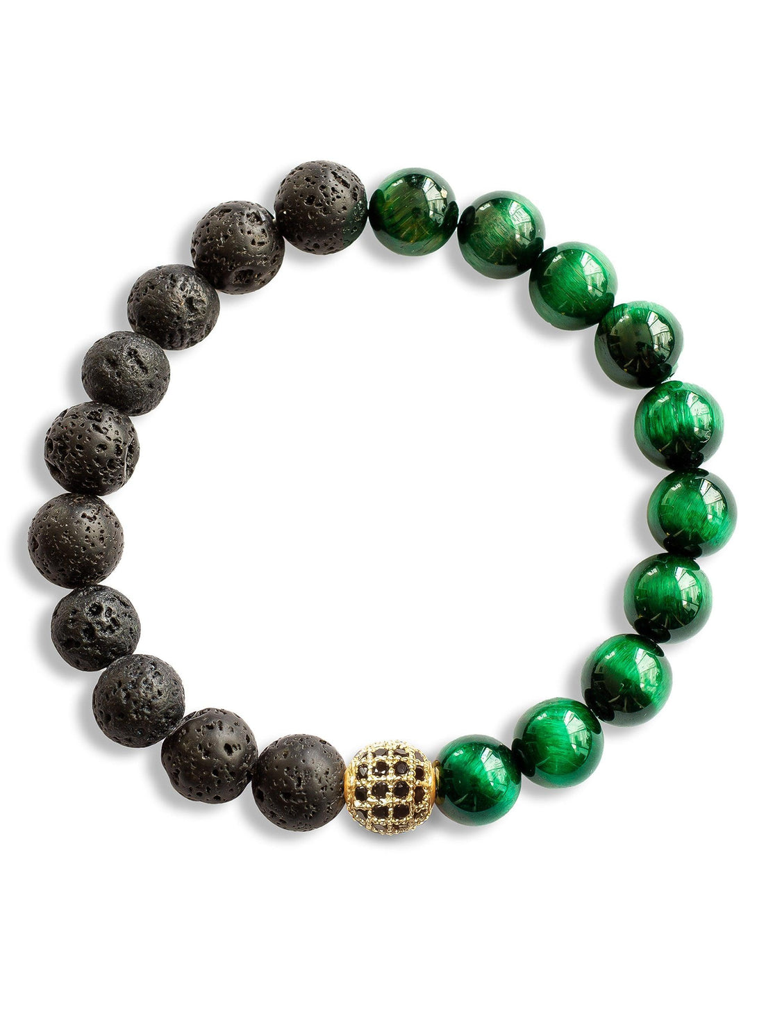 Brazalete Tigre Verde Volcán 8mm - Tayrona Accesorios