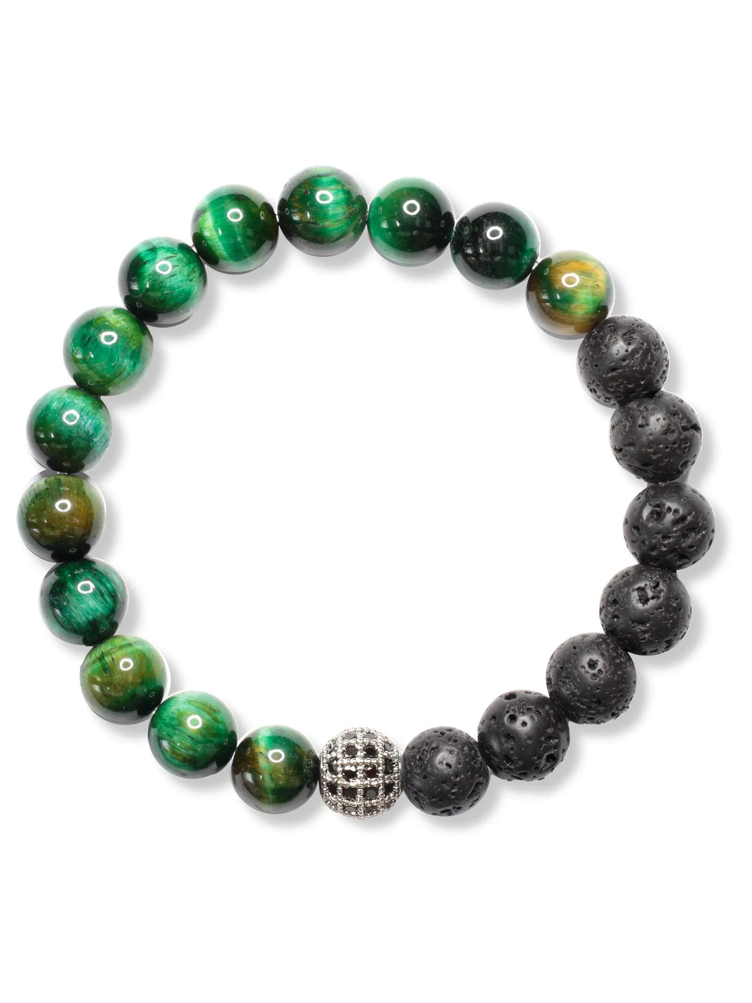 Brazalete Tigre Verde Volcán 8mm - Tayrona Accesorios