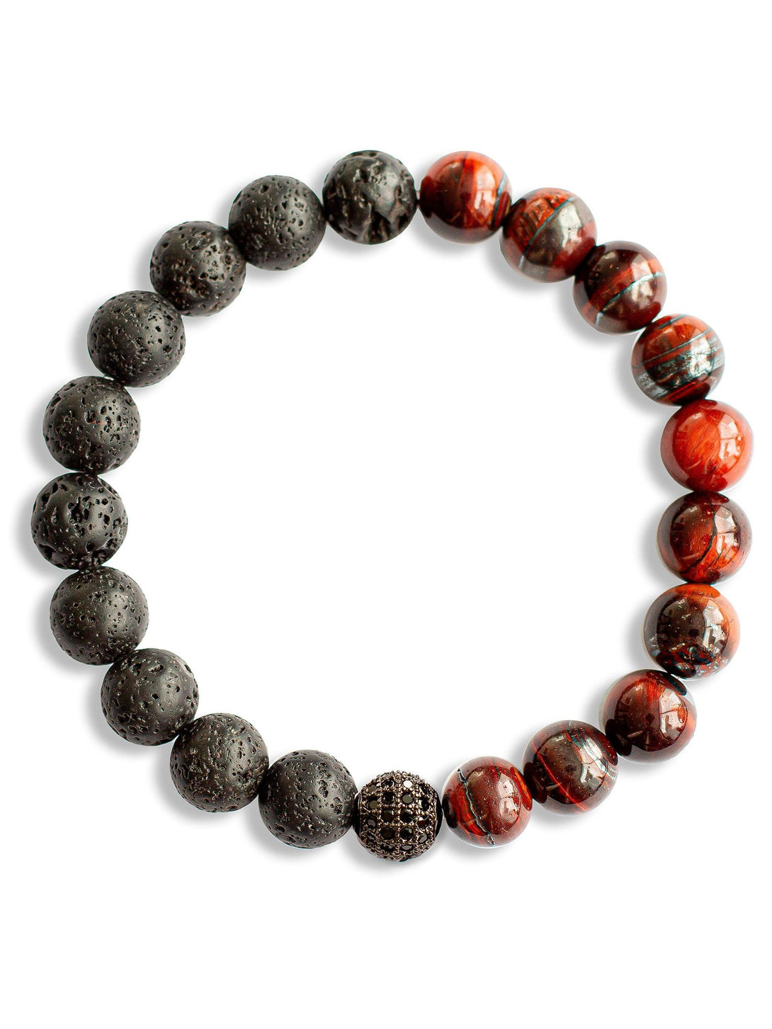 Brazalete Tigre Rojo Volcán 8mm - Tayrona Accesorios