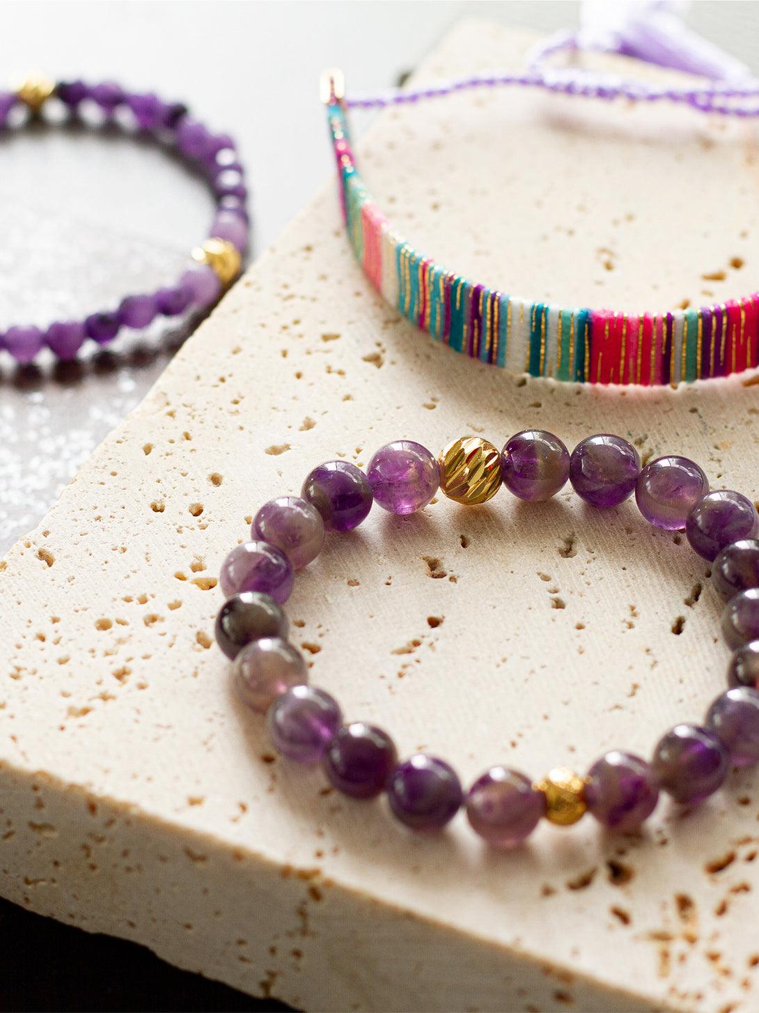 Brazalete Amatista 8mm - Tayrona Accesorios