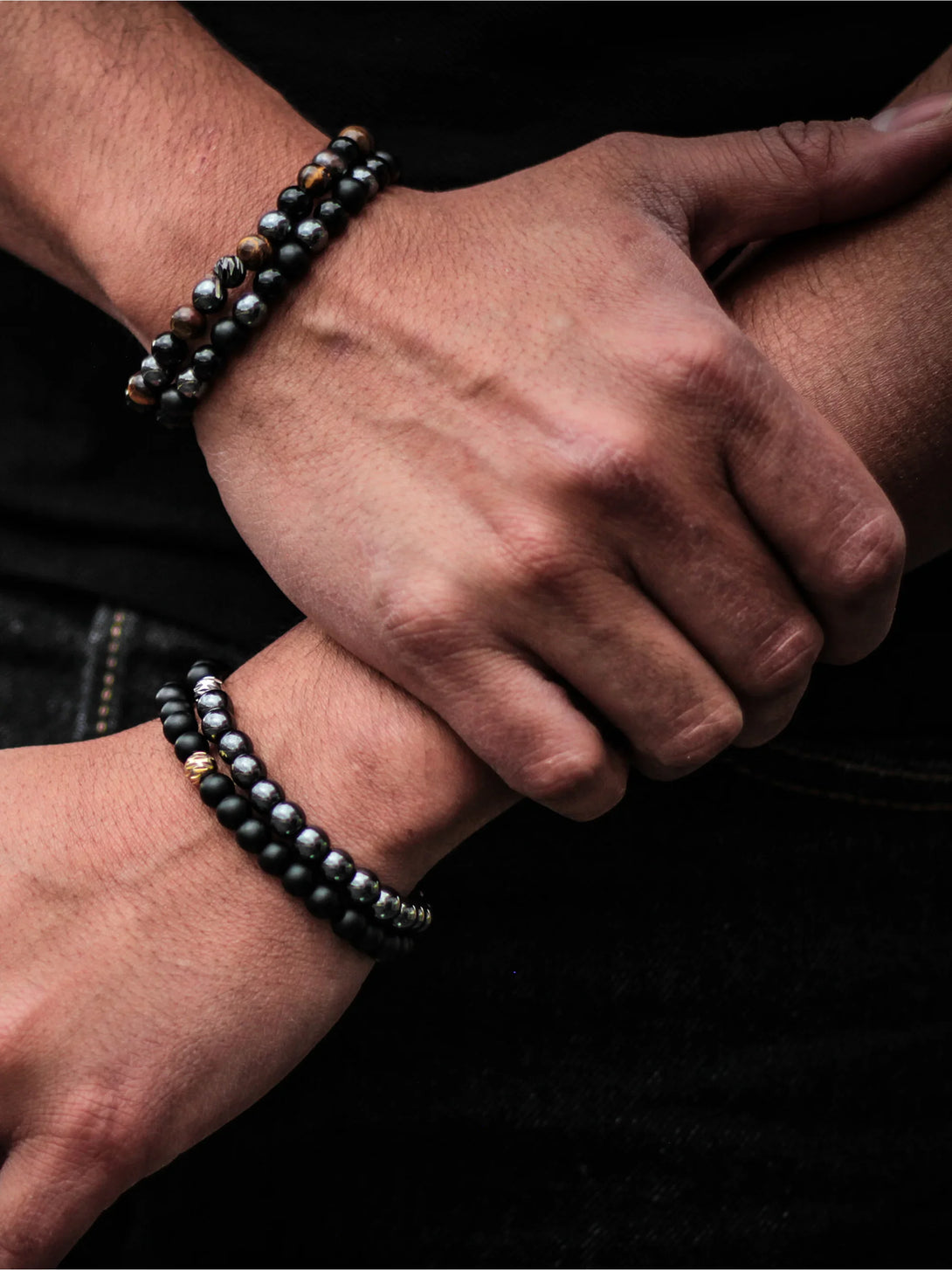 Brazalete Doble All Black 6mm - Tayrona Accesorios