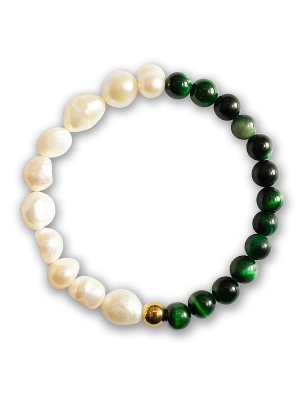 Brazalete Perla de Rio & Ojo de Tigre