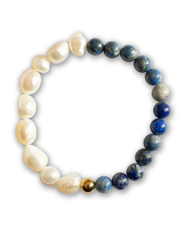 Brazalete Perla de Rio & Lapislázuli