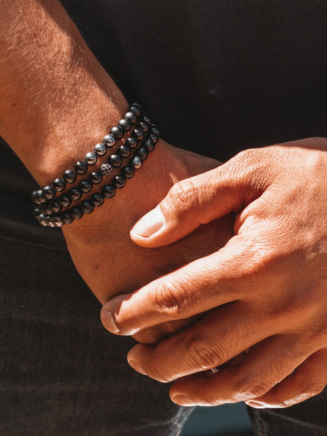 Brazalete Triple All Black 6mm - Tayrona Accesorios