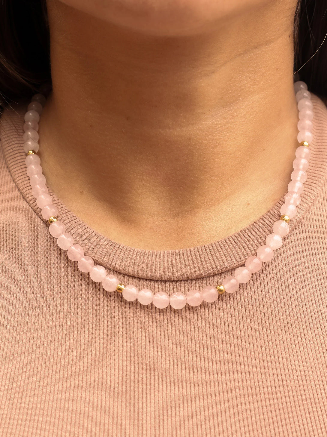 Choker Cuarzo Rosa 6mm - Tayrona Accesorios