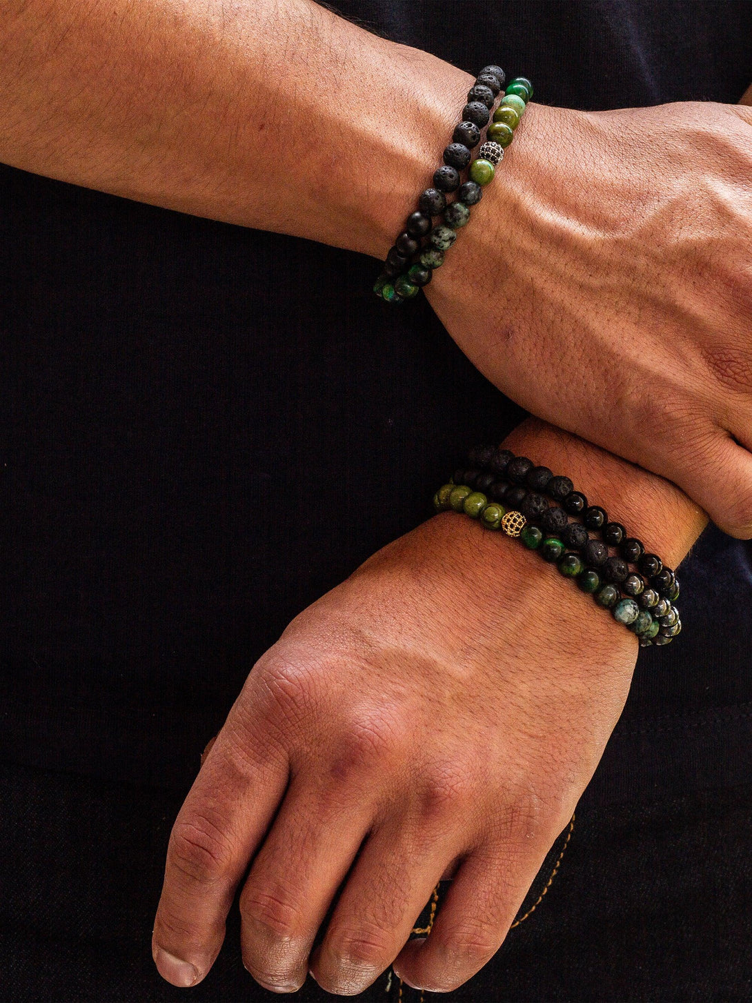 Brazalete Doble All Black 6mm - Tayrona Accesorios