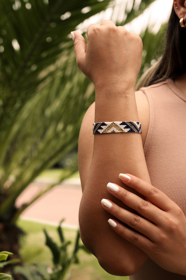 Brazalete Miyuki Nevado 9 puntos - Tayrona Accesorios