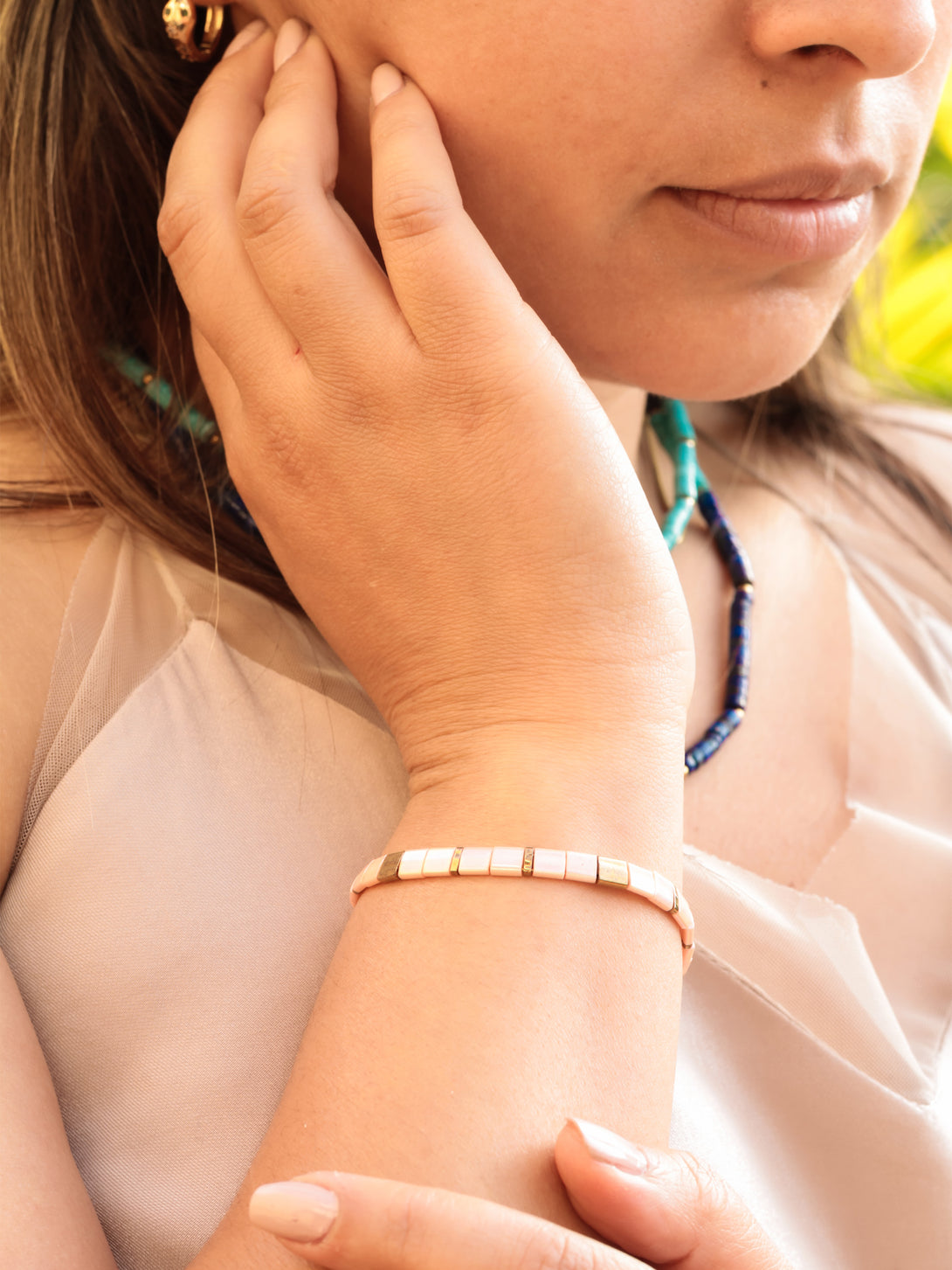 Brazalete Miyuki Tila Nevado 5mm - Tayrona Accesorios