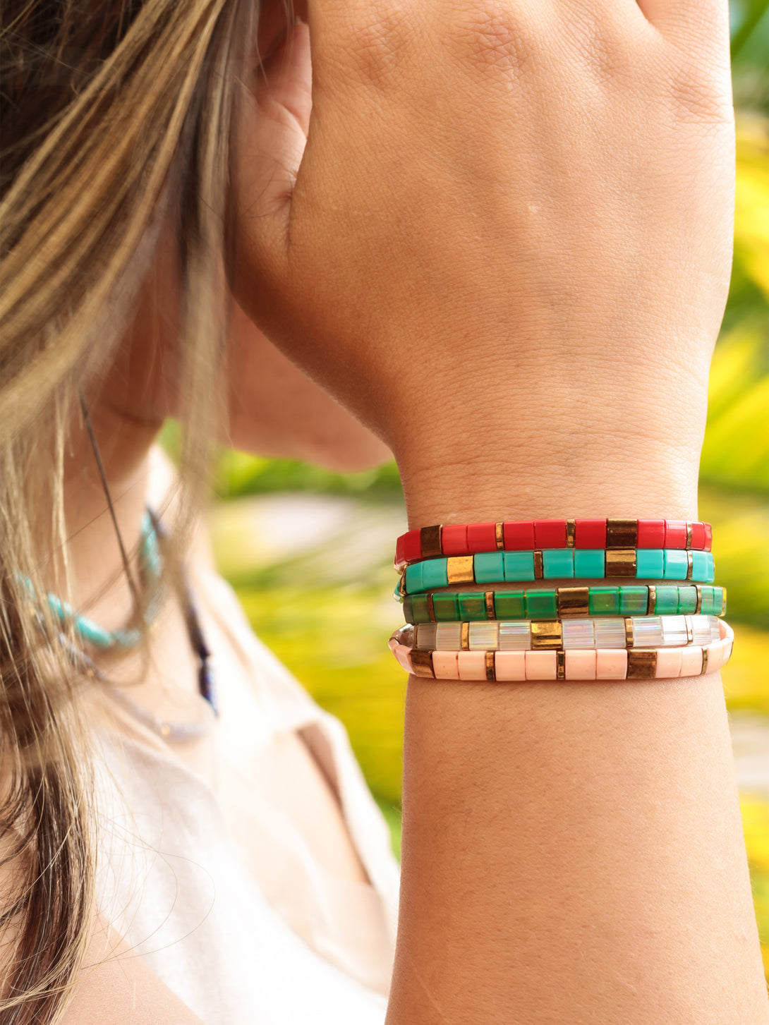 Brazalete Miyuki Tila Nevado 5mm - Tayrona Accesorios