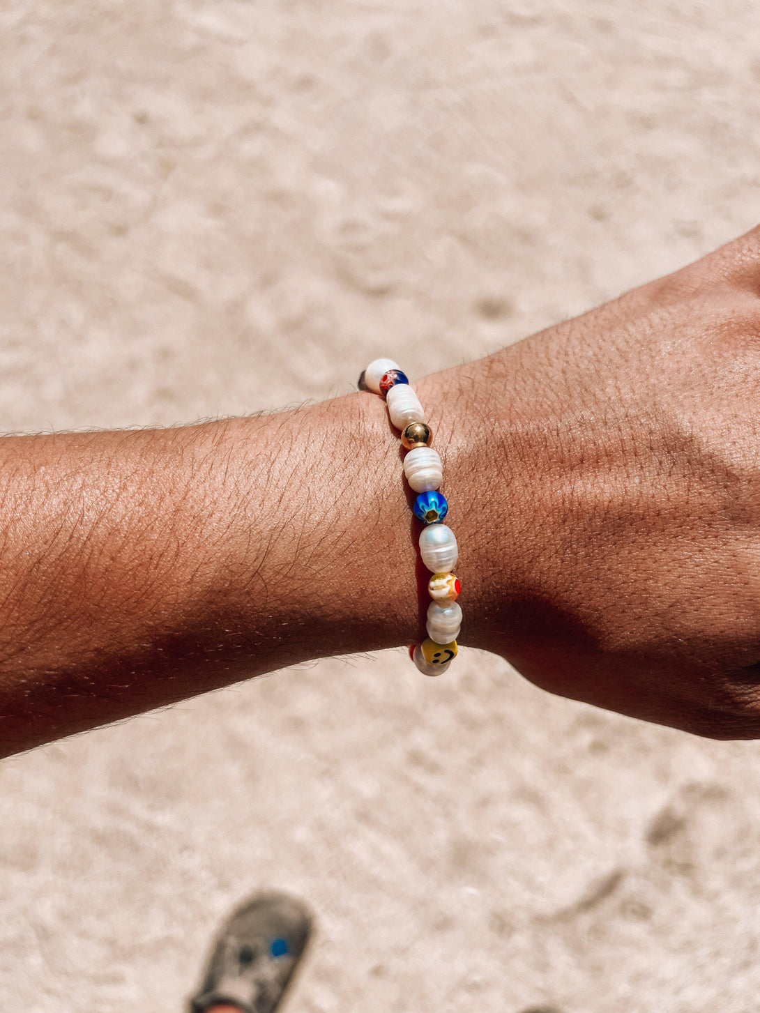 Brazalete Perla de Rio Millefiori 6mm - Tayrona Accesorios