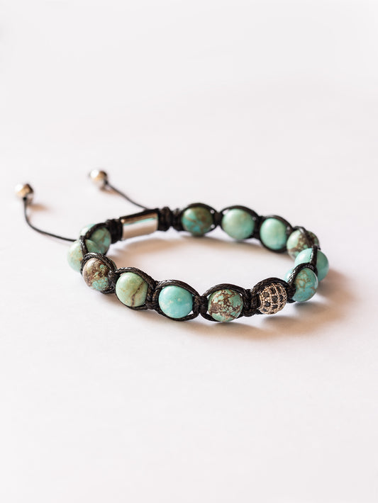 Brazalete Turquesa Macramé 8mm