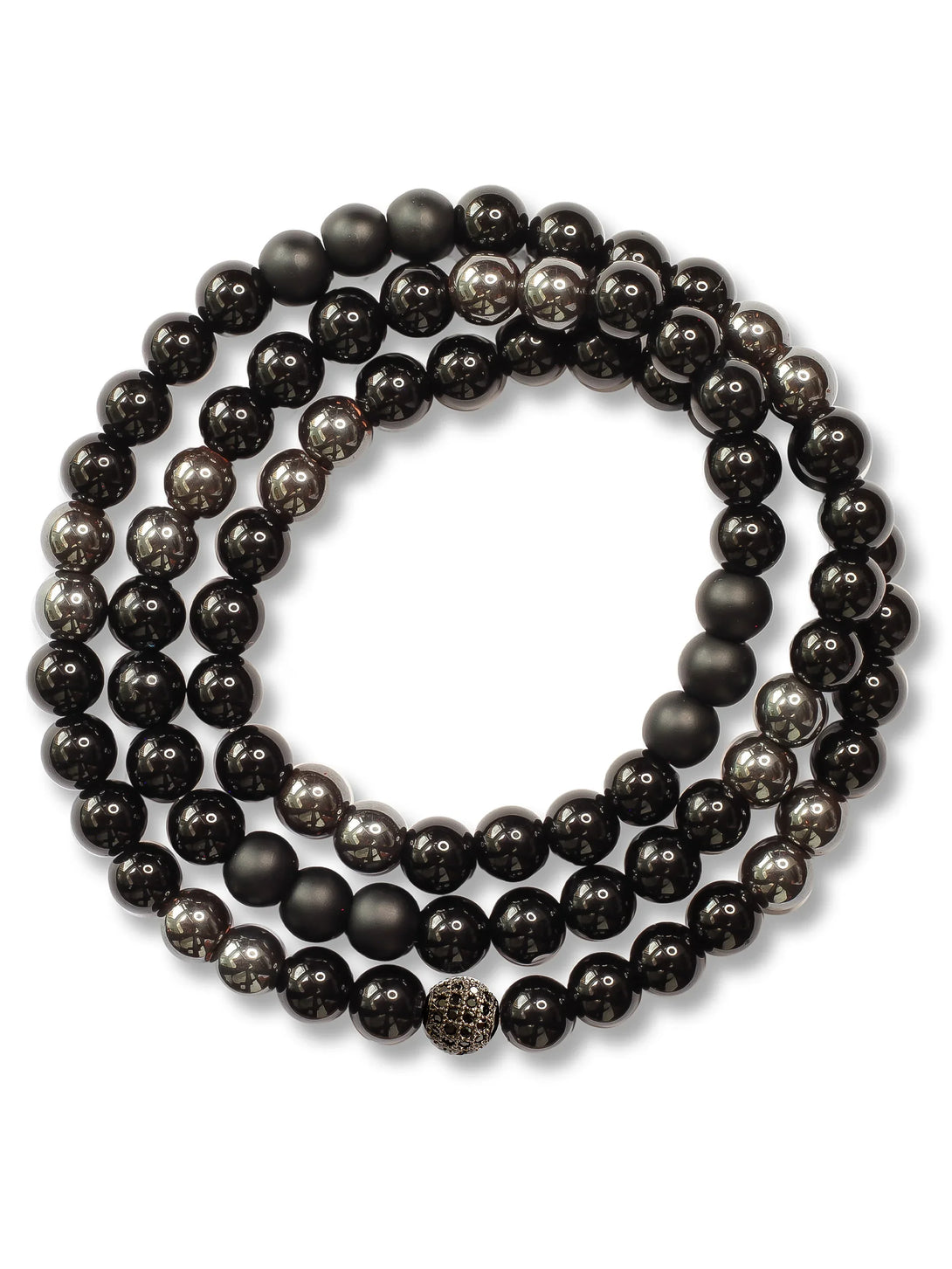 Brazalete Triple All Black 6mm - Tayrona Accesorios