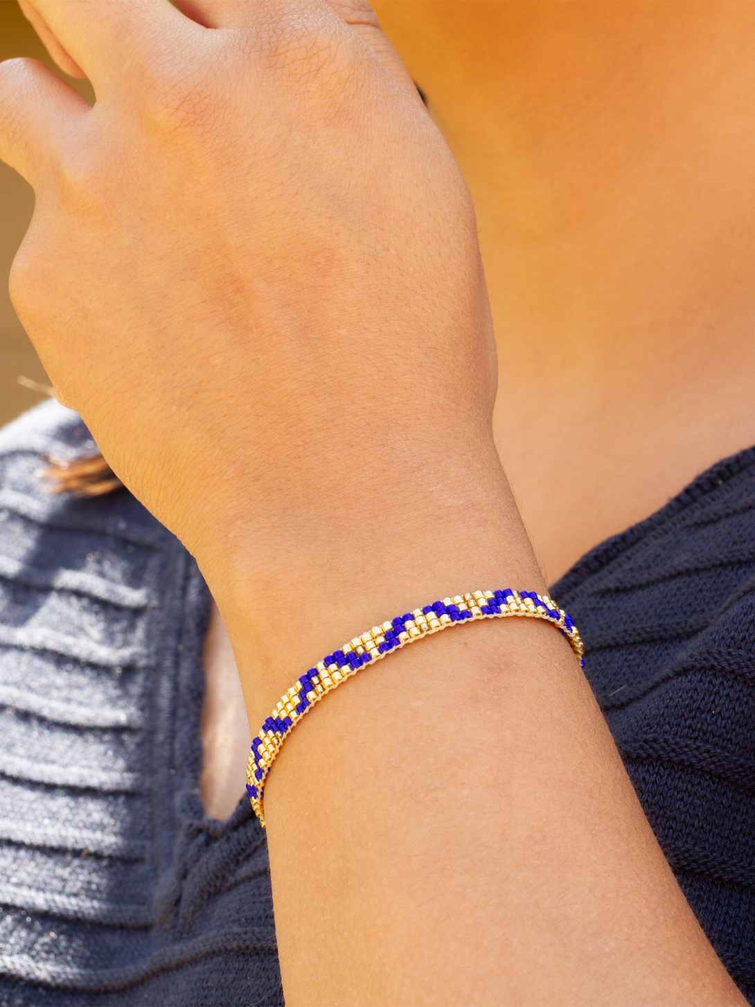 Brazalete Miyuki Rio de Oro 3 puntos - Tayrona Accesorios