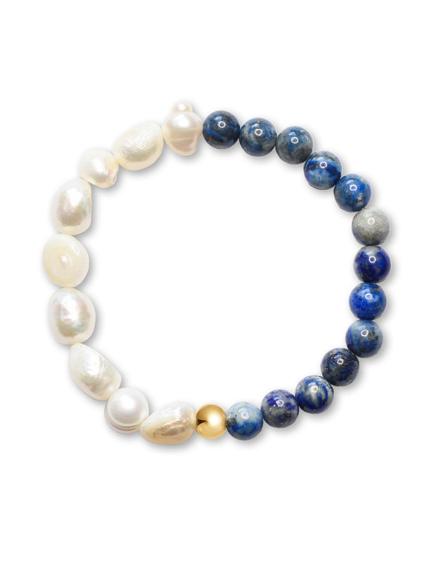 Brazalete Perla de Rio & Lapislázuli