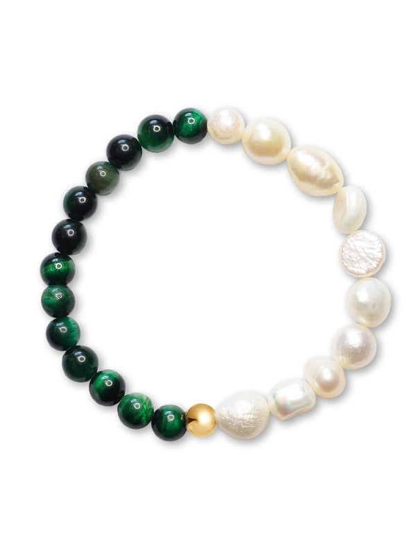 Brazalete Perla de Rio & Ojo de Tigre