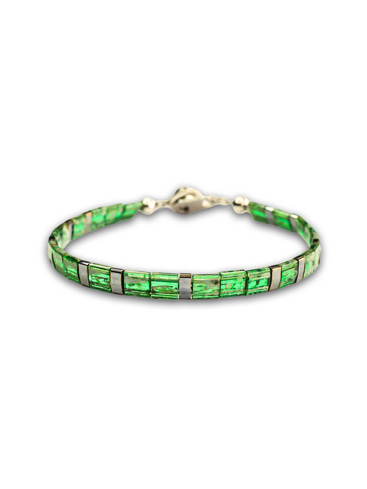 Brazalete Miyuki Tila Marmol Verde