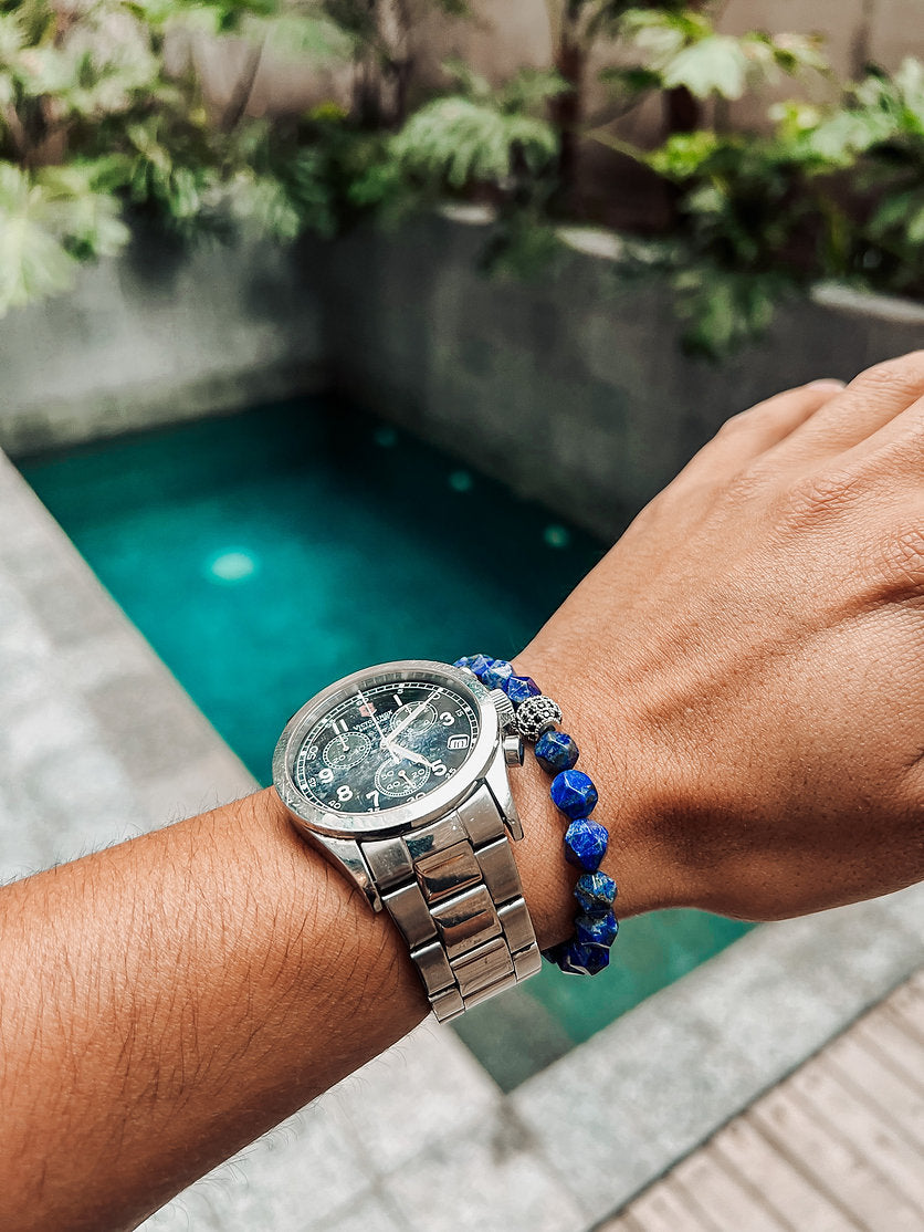 Brazalete Lapislazuli Facetado 8mm - Tayrona Accesorios