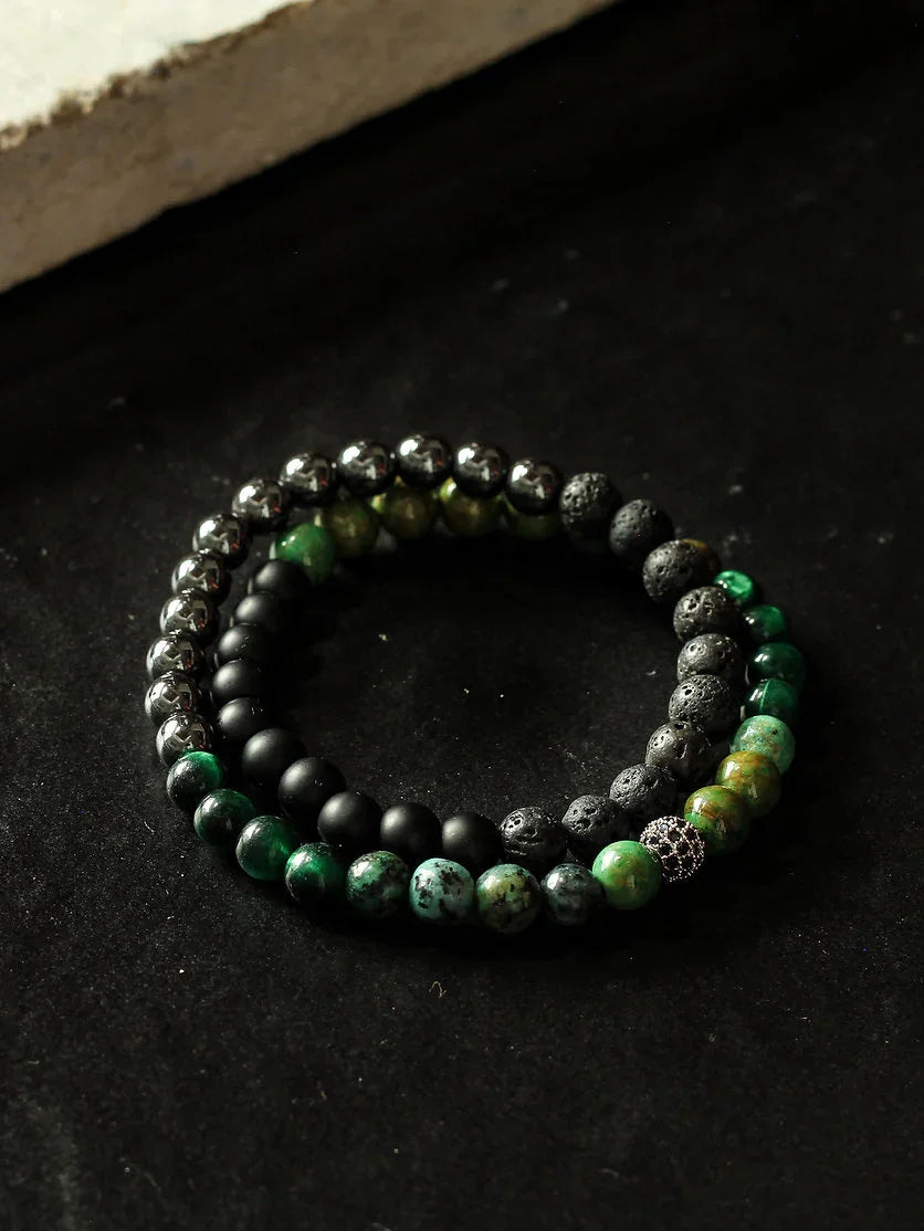 Brazalete Doble All Black 6mm - Tayrona Accesorios