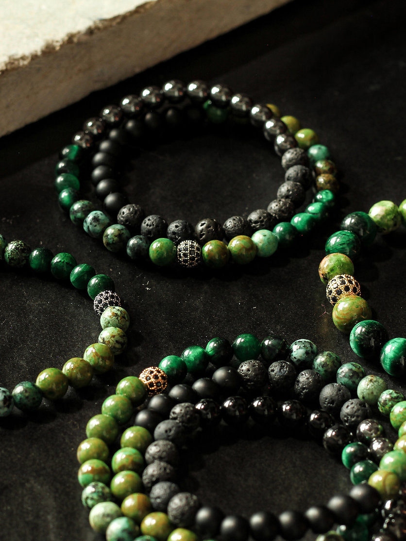 Brazalete Doble All Black 6mm - Tayrona Accesorios