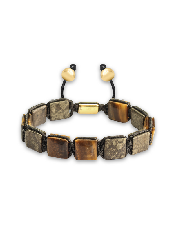 Brazalete Pirita & Ojo de Tigre 10mm